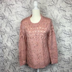 POL Pink Multicolored Fleck Sweater